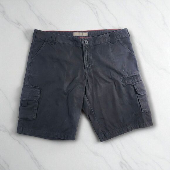 Dickies Black Cargo Shorts Relaxed Fit Women's Size 18 Cotton Snap Pockets - Picture 1 of 12
